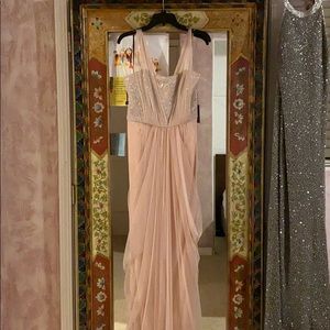 Vera Wang blush maxi tulle gown